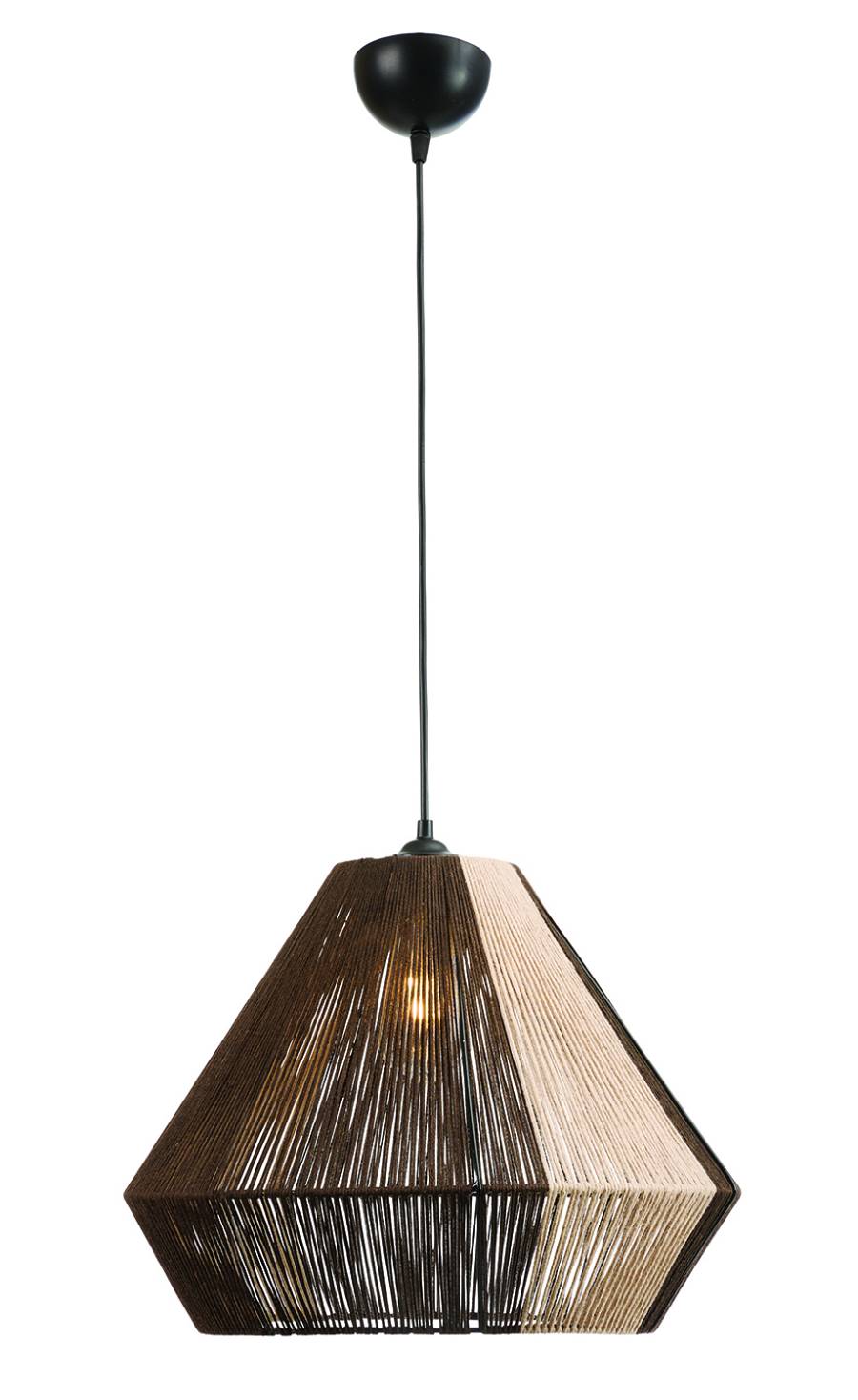 Φωτιστικό μονόφωτο σχοινί καφέ/μπεζ  Ε27 Φ40