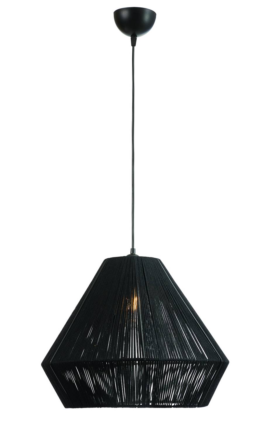 Φωτιστικό μονόφωτο σχοινί μαύρο Ε27 Φ40