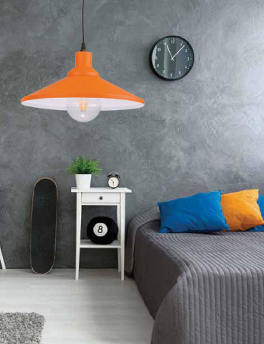 Φωτιστικό μονόφωτο παιδικό αλουμίνιο πορτοκαλί/λευκό Ε27 Φ33