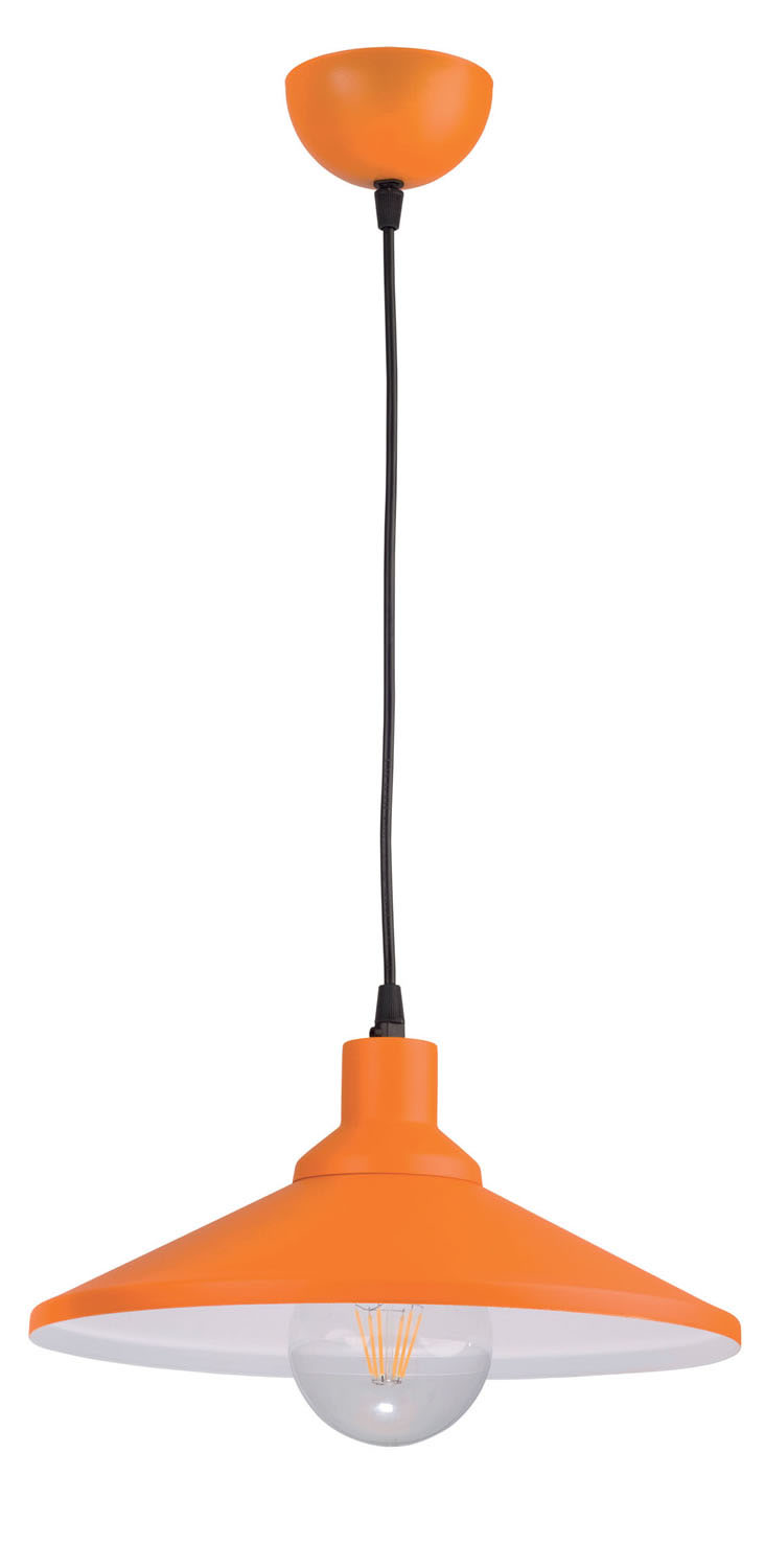 Φωτιστικό μονόφωτο παιδικό αλουμίνιο πορτοκαλί/λευκό Ε27 Φ33