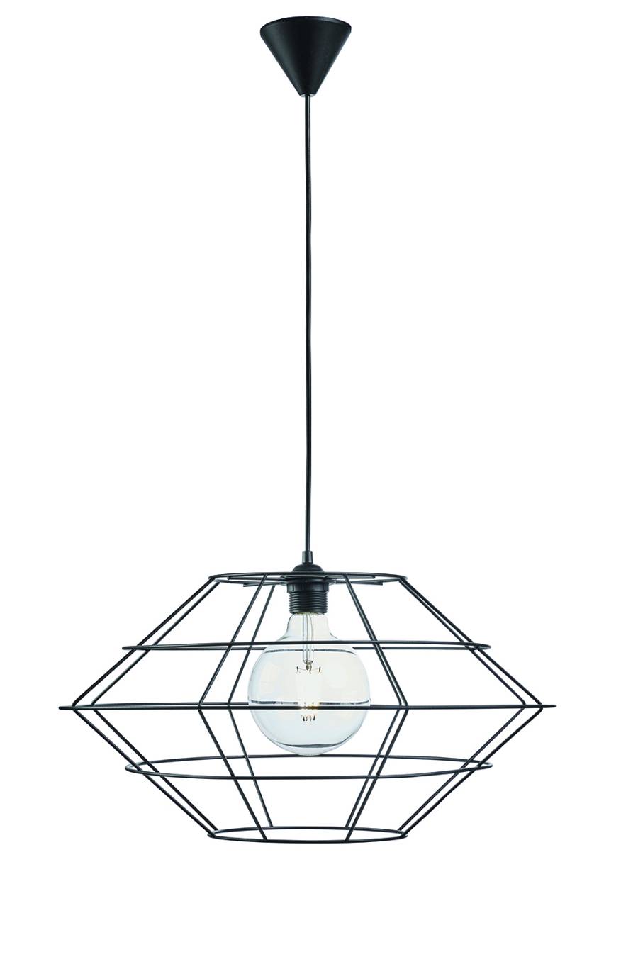 Φωτιστικό μονόφωτο πλέγμα μαύρο Ε27 Φ50