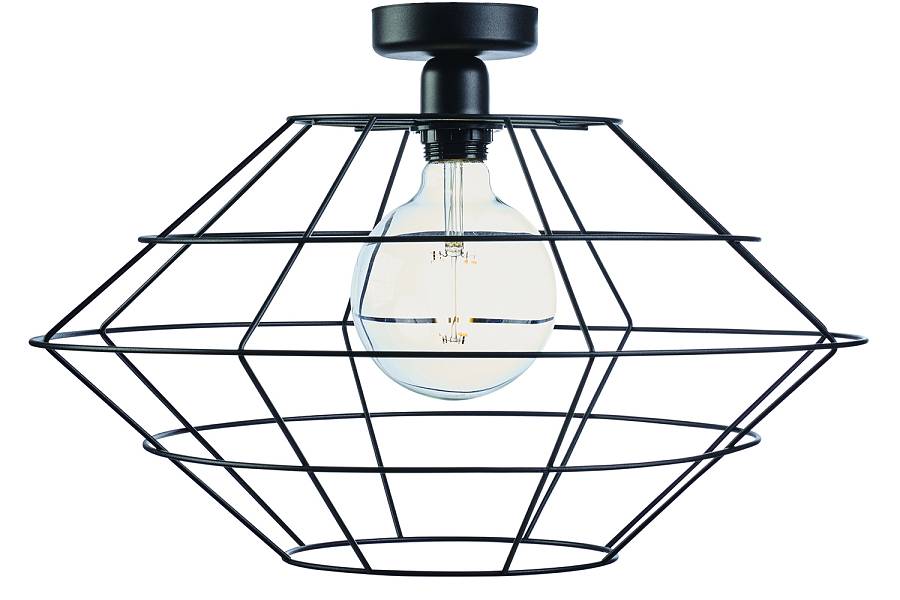 Φωτιστικό μονόφωτο οροφής μέταλλο μαύρο Ε27 Φ50