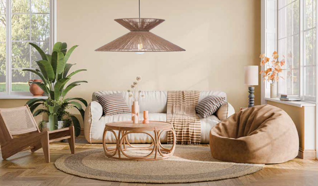 Φωτιστικό μονόφωτο  σχοινί natural Ε27 Φ70