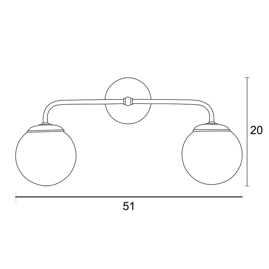 Απλίκα δίφωτη G9 χρυσή ματ
