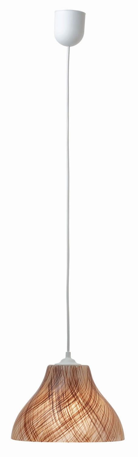 Φωτιστικό μονόφωτο γυαλί καφέ/μελί Ε27 Φ24