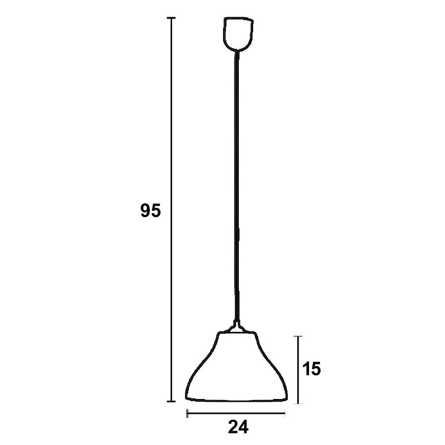 Φωτιστικό μονόφωτο γυαλί λευκό/ασημί Ε27 Φ24