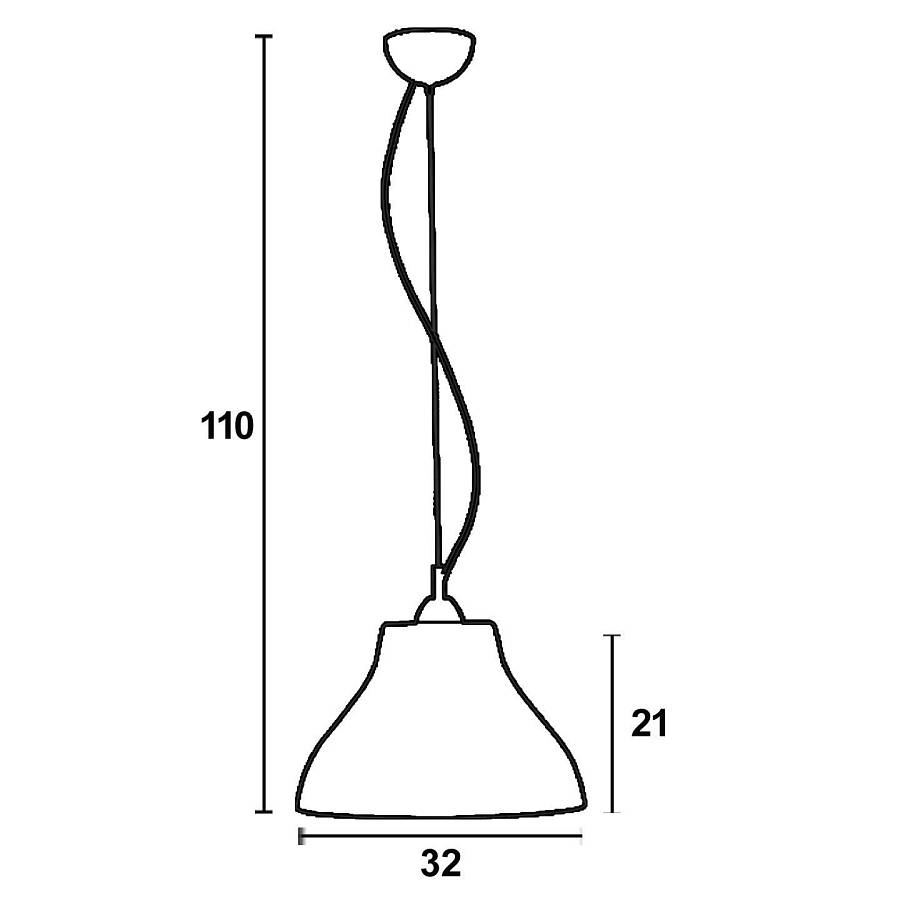 Φωτιστικό μονόφωτο γυαλί καφέ/μελί Ε27 Φ32