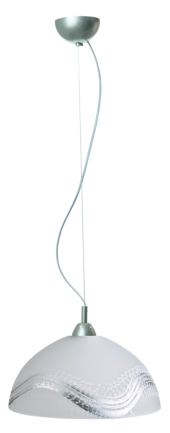 Φωτιστικό μονόφωτο γυαλί λευκό/ασημί Ε27 Φ36