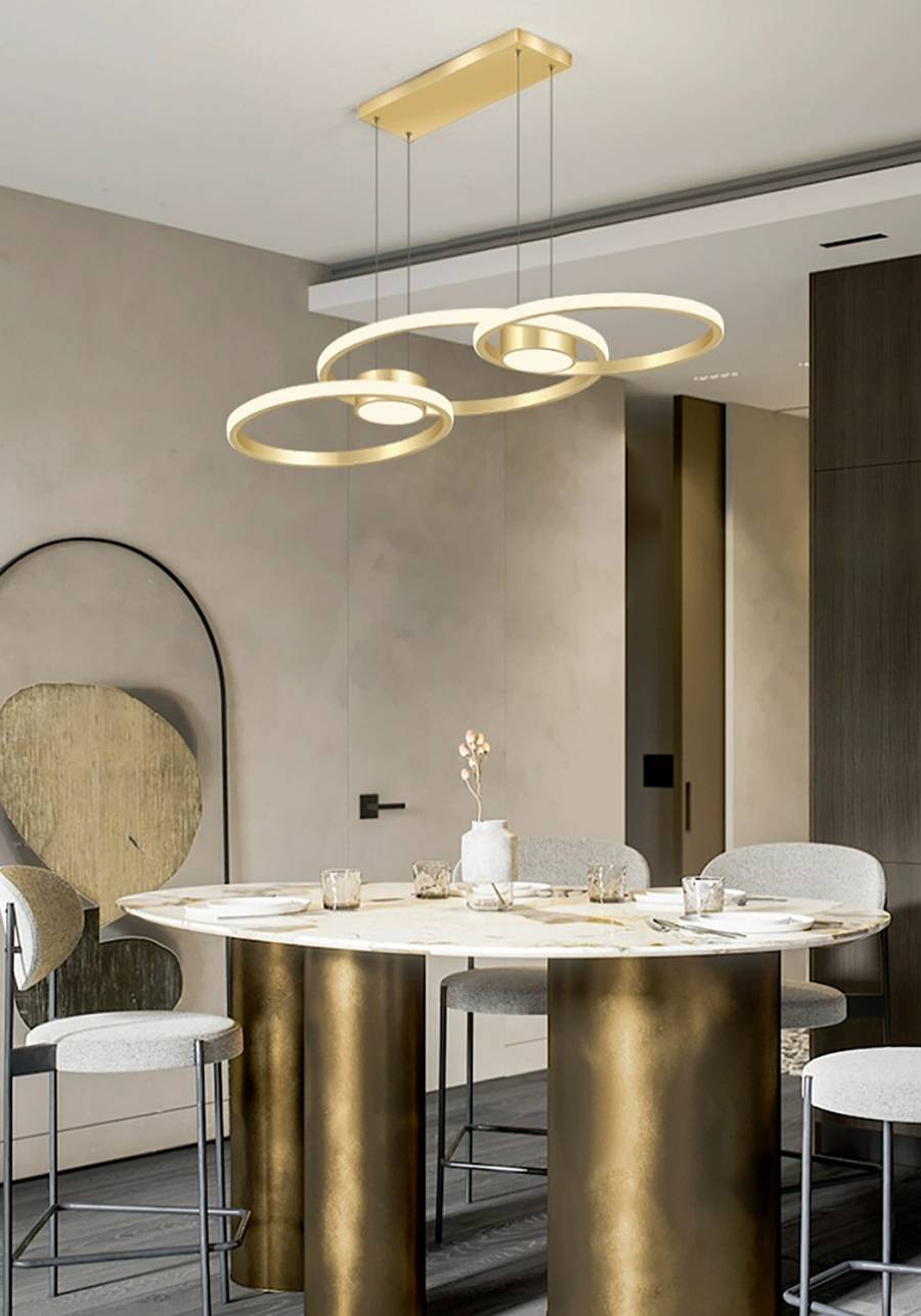 Φωτιστικό led χρυσό 3CCT Dimmable by remote control 80w 7300Lm