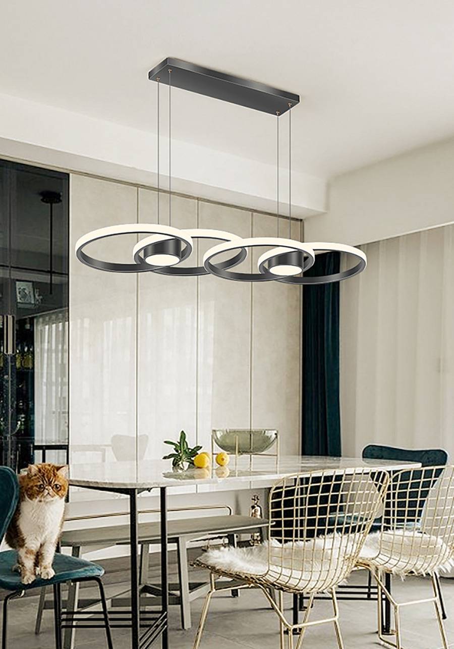 Φωτιστικό led μαύρο 3CCT Dimmable by remote control 80w 7300Lm