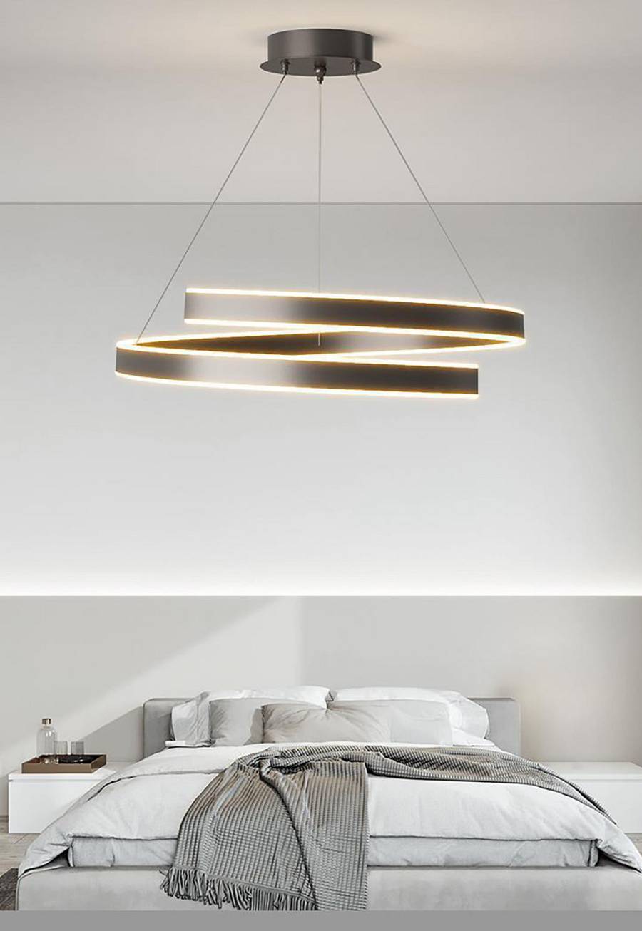 Φωτιστικό led μαύρο 3CCT Dimmable by remote control 60w 5450Lm