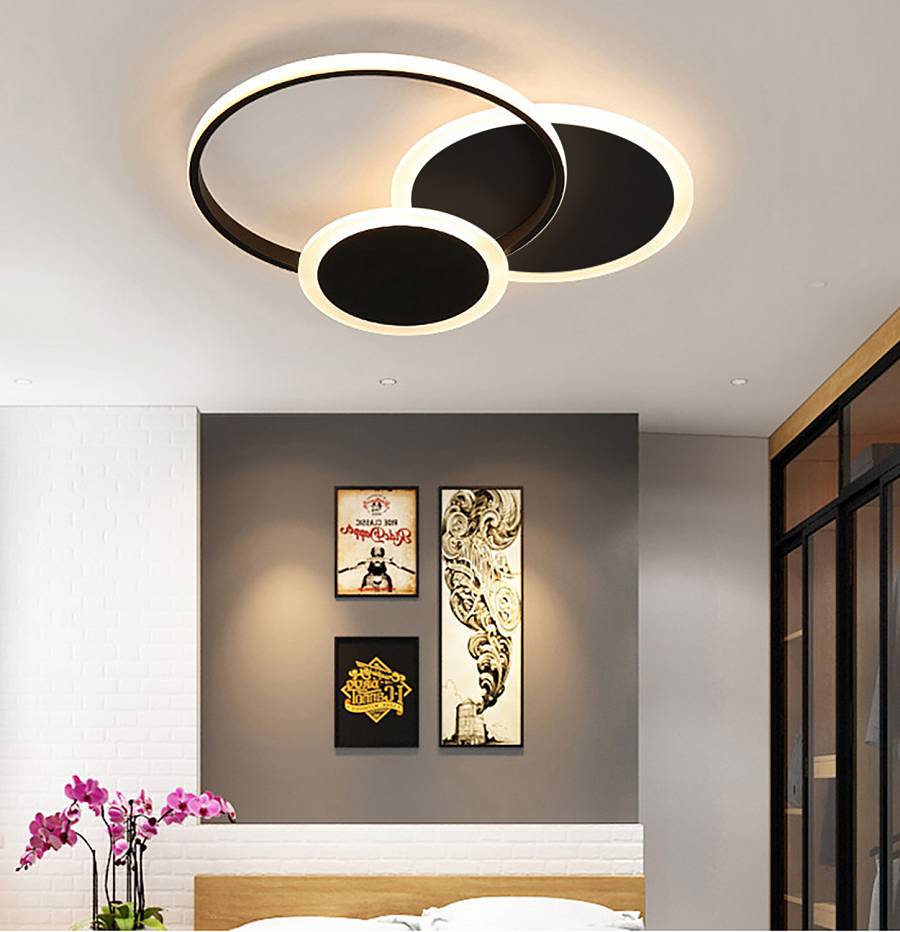 Φωτιστικό οροφής led μαύρο 3CCT Dimmable by remote control 42w 3800Lm