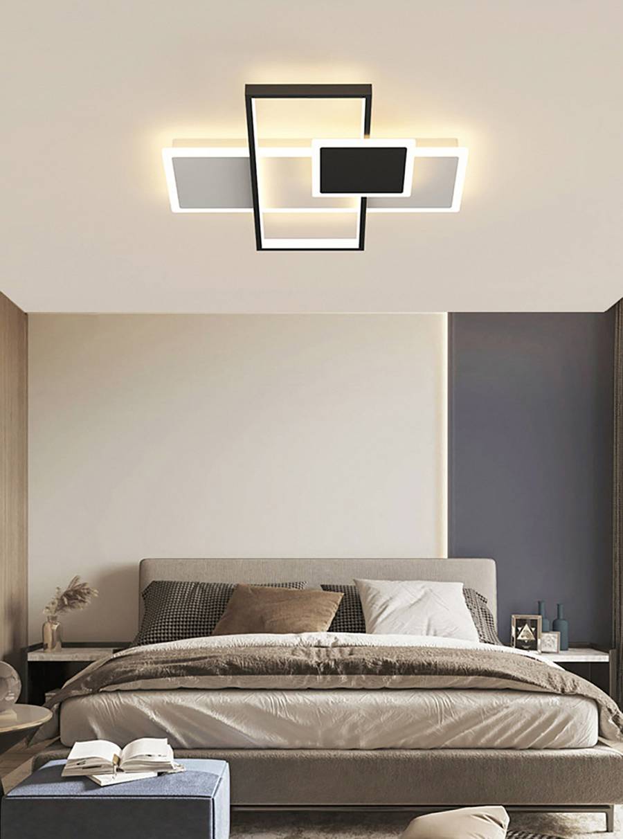 Φωτιστικό οροφής led μαύρο 3CCT Dimmable by remote control 48w 4400Lm