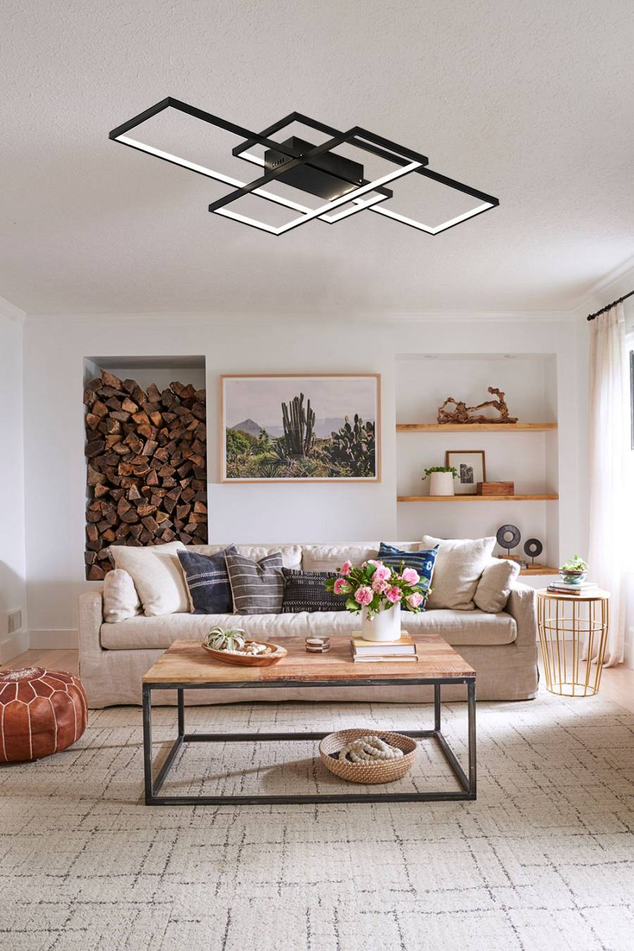 Φωτιστικό οροφής led μαύρο 3CCT Dimmable by remote control 58w 5300Lm