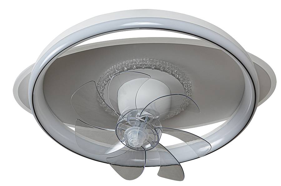 CFC 9502 WΗ ΑΝΕΜΙΣΤΗΡΑΣ ΟΒΑΛ+ ΚΥΚΛΟΣ ΟΡΟΦΗΣ ΜΕ LED ΦΩΤΙΣΜΟ 3COLORS+ CONTROL