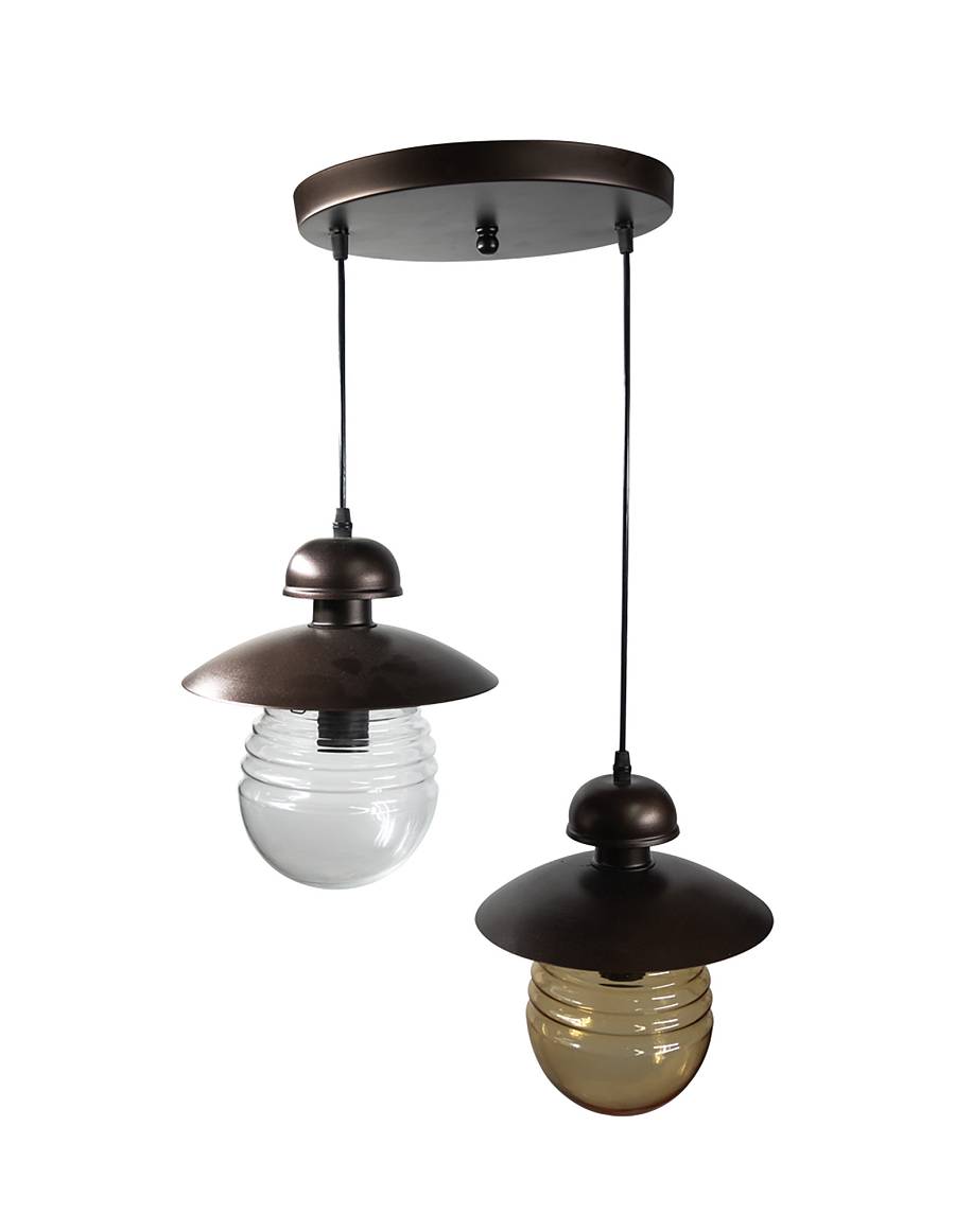 PDA 114-2 # 2/Φ ΡΟΖΕΤΑ ΡΟΥΣΤΙΚ ΜΕ ΜΕΛΙ ΚΑΙ ΔΙΑΦΑΝΟ ΓΥΑΛΙ 2xE-27