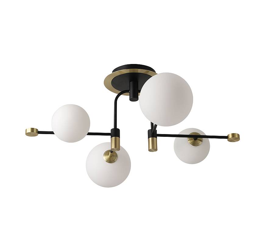 CCC 552-4 ΟΡΟΦΗΣ 4/Φ ΜΑΥΡΟΣ ΣΚΕΛΕΤΟΣ ΜΕ ΧΡΥΣΗ ΛΕΠΤΟΜΕΡΕΙΑ ΚΑΙ ΜΠΑΛΕΣ 4xG9 5W