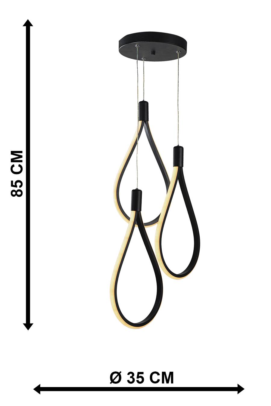 PDT 700-3 ΒΚ # ΚΡΕΜ. 3/Φ  LED ΘΗΛΙΕΣ ΜΑΥΡΟ