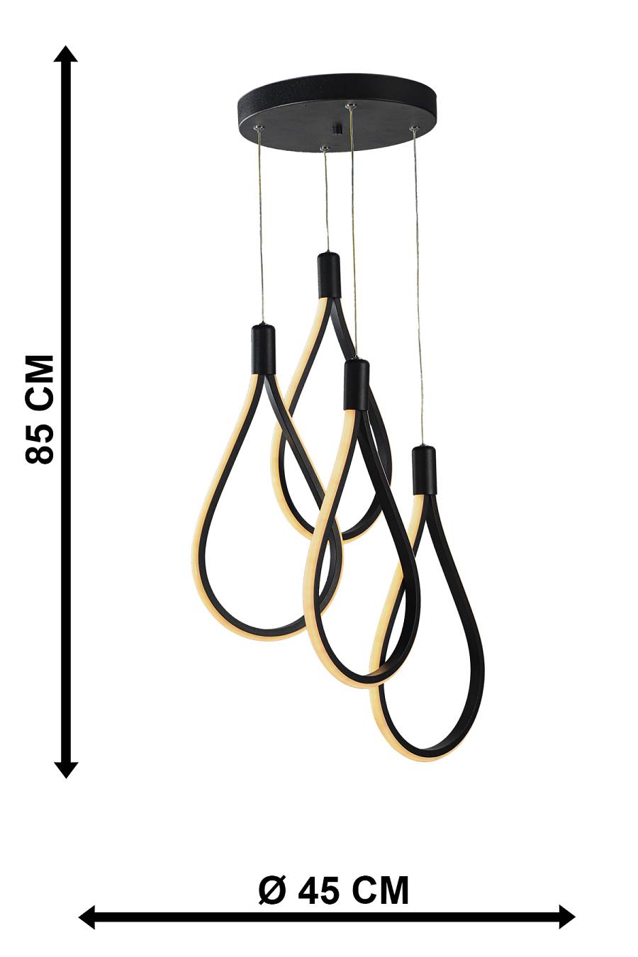 PDT 700-4 BK # ΚΡΕΜ. 4/Φ  LED ΘΗΛΙΕΣ ΜΑΥΡΟ