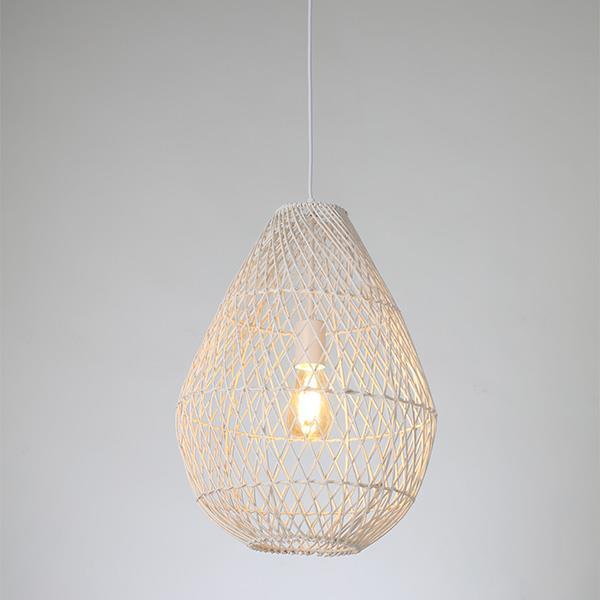 ΦΩΤΙΣΤΙΚΟ ΚΡΕΜΑΣΤΟ ΜΟΝΟΦΩΤΟ Ε27 MAX 60W RATTAN  ΛΕΥΚΟ