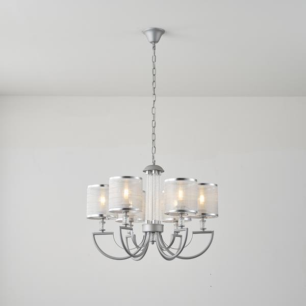 ΦΩΤΙΣΤΙΚΟ ΚΡΕΜΑΣΤΟ ΜΕΤΑΛΛΟ-ΥΦΑΣΜΑ 6ΦΩΤΟ 6XE27 Max 15w  450X630mm ARTE ILLUMINA KRISTALLO