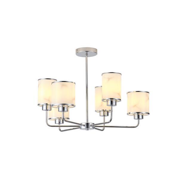 ΦΩΤΙΣΤΙΚΟ ΚΡΕΜΑΣΤΟ ΜΕΤΑΛΛΟ-ΓΥΑΛΙ 6ΦΩΤΟ 6ΧE27 MAX 40W Φ680mm ΑΣΗΜΙ ARTE ILLUMINA MARBELINE