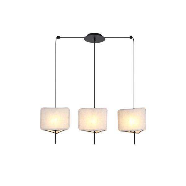 ΦΩΤΙΣΤΙΚΟ ΚΡΕΜΑΣΤΟ ΥΦΑΣΜΑ 3ΦΩΤΟ 3ΧΕ14 ΜΑΧ 8W 800Χ250Χ900mm  ΜΠΕΖ ARTE ILLUMINA TOSCANY