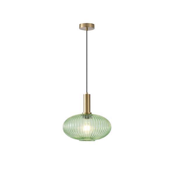 ΦΩΤΙΣΤΙΚΟ ΚΡΕΜΑΣΤΟ ΑΝΑΓΛΥΦΟ ΓΥΑΛΙ 1XΕ27 MAX 15W Φ300X171X1200mm ΠΡΑΣΙΝΟ ARTE ILLUMINA TOPAZ