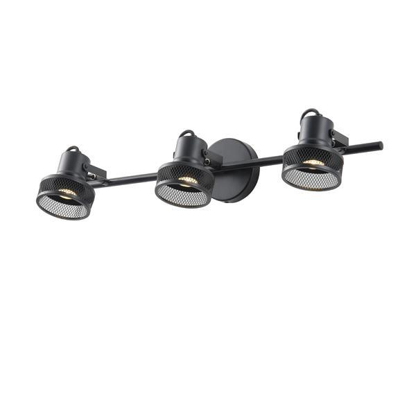 ΣΠΟΤ ΟΡΟΦΗΣ ΤΡΙΠΛΟ ΜΕ ΔΙΧΤΥ E27 Max 15w 640X100X300mm ΜΑΥΡΟ ARTE ILLUMINA SOLUN
