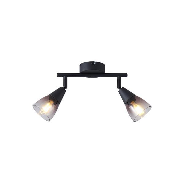 ΣΠΟΤ ΜΕΤΑΛΛΙΚΟ ΜΕ SMOKY ΓΥΑΛΙ 2ΦΩΤΟ 2XE14  220X80X165mm ARTE ILLUMINA CLASSY