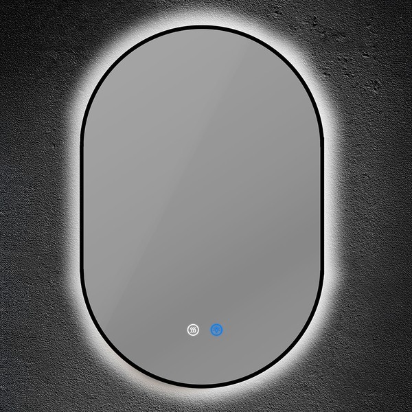 ΚΑΘΡΕΠΤΗΣ ΟΒΑΛ ΜΕ ΜΑΥΡΟ ΠΛΑΙΣΙΟ TOUCH LED DIMMABLE ANTIFOG 16W 1280Lm 3CCT (3000-4000-6000K) 500X900mm ARTE ILLUMINA CYLIS