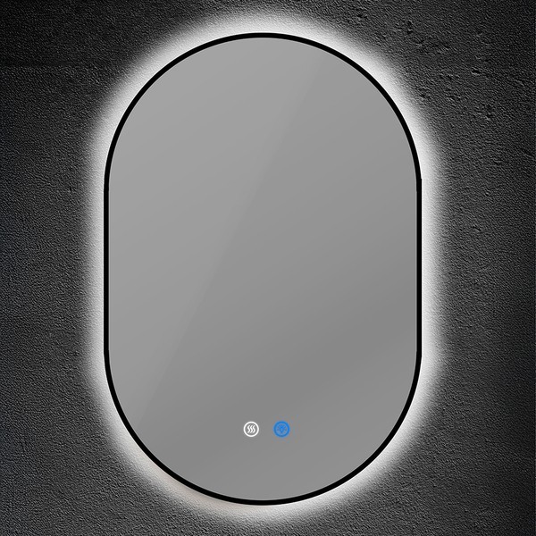 ΚΑΘΡΕΠΤΗΣ ΟΒΑΛ ΜΕ ΜΑΥΡΟ ΠΛΑΙΣΙΟ TOUCH LED DIMMABLE ANTIFOG 13W 1120Lm 3CCT (3000-4000-6000K) 500X700mm ARTE ILLUMINA CYLIS