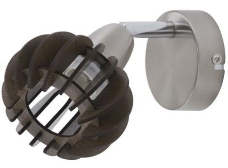 Σποτ Νίκελ Σατινέ/Ξύλο σκούρο καφέ