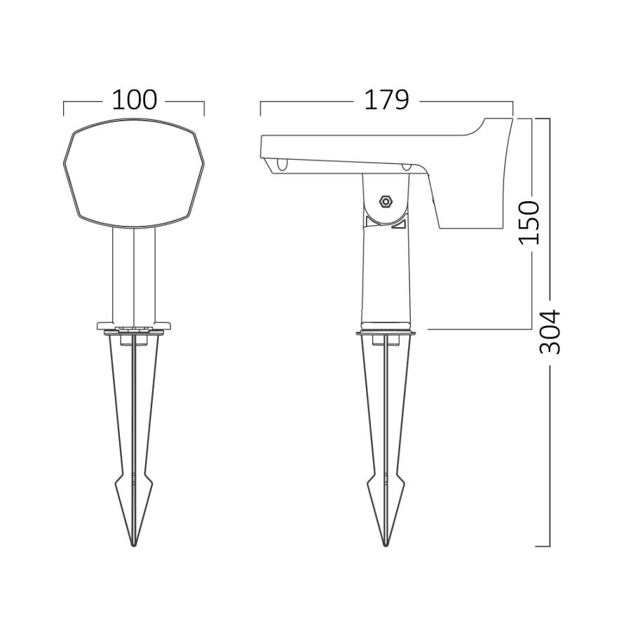 Σποτ (Solar) Καρφωτό 12W IP65 RGB Γκρί