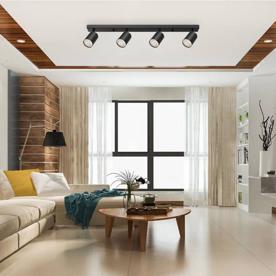 Σποτ Beta ράγα 4 x GU10 Μαύρο