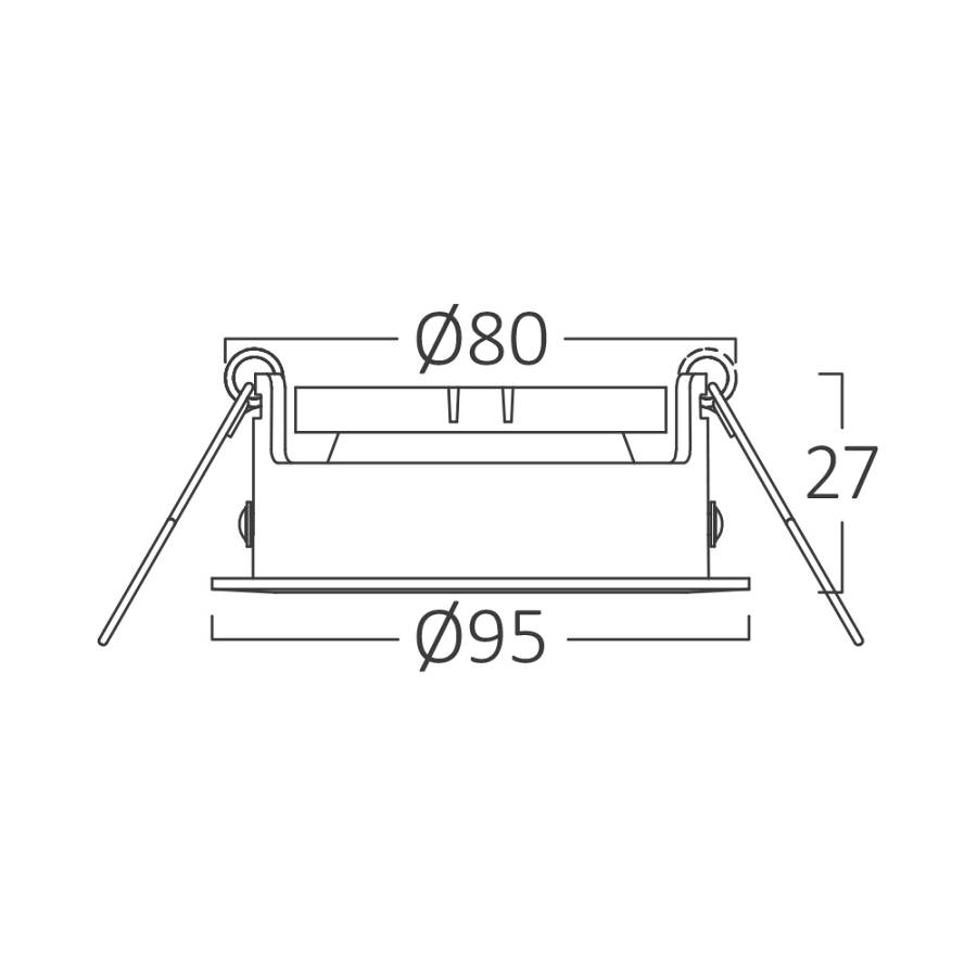 Σποτ Tetra Στρογγυλό Μαύρο