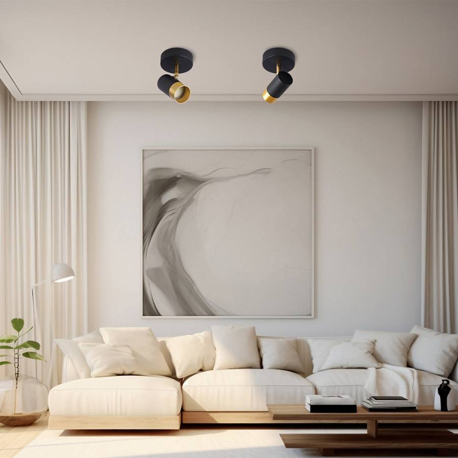 Σποτ GU10 μαύρο/χρυσό