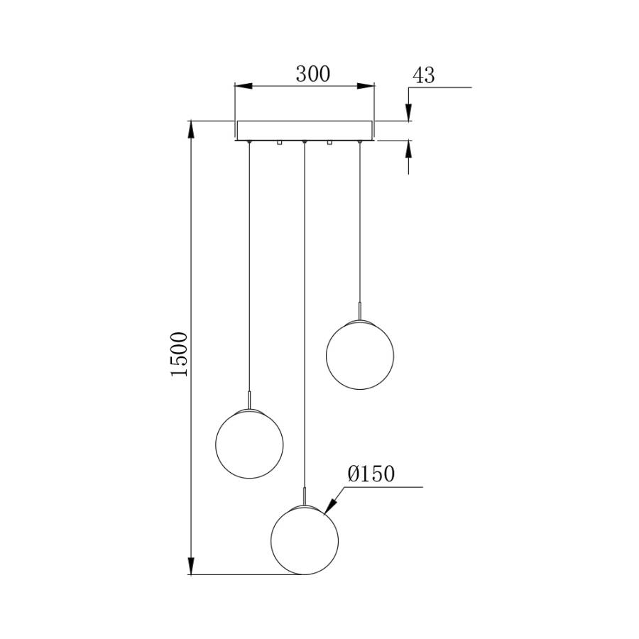 Κρεμαστό τρίφωτο με κρύσταλλο 3 x G9