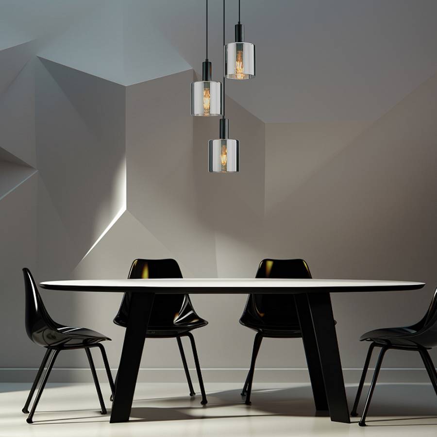 Κρεμαστό φωτιστικό 3 x E27 μαύρο