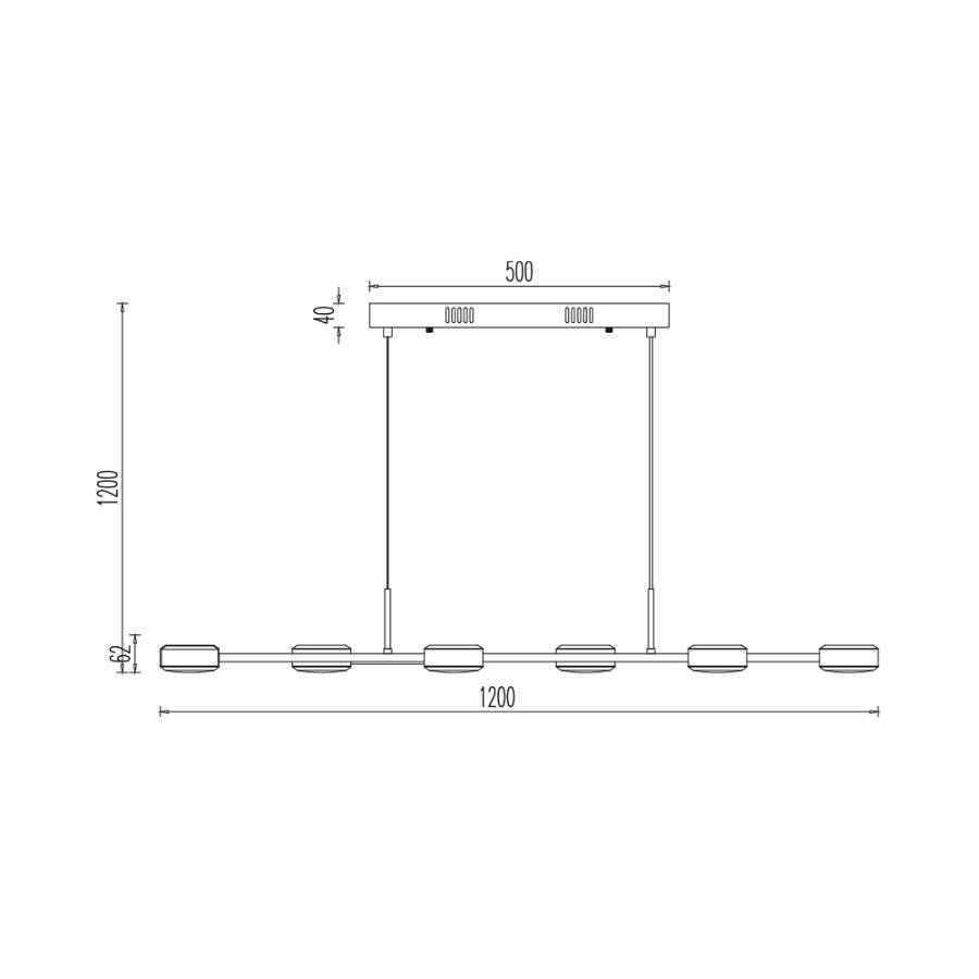Κρεμαστό Led Arcana 48w  5280 lm 3000k Μαύρο