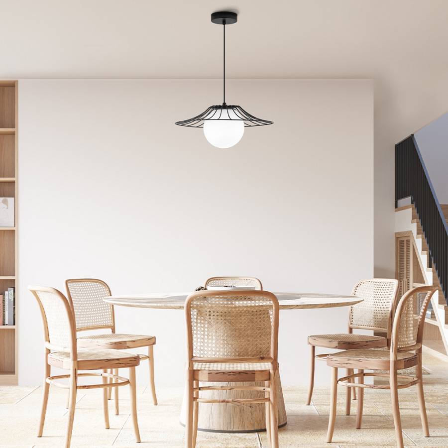 Κρεμαστό μονόφωτο 1 x Ε27 μαύρο Ø36