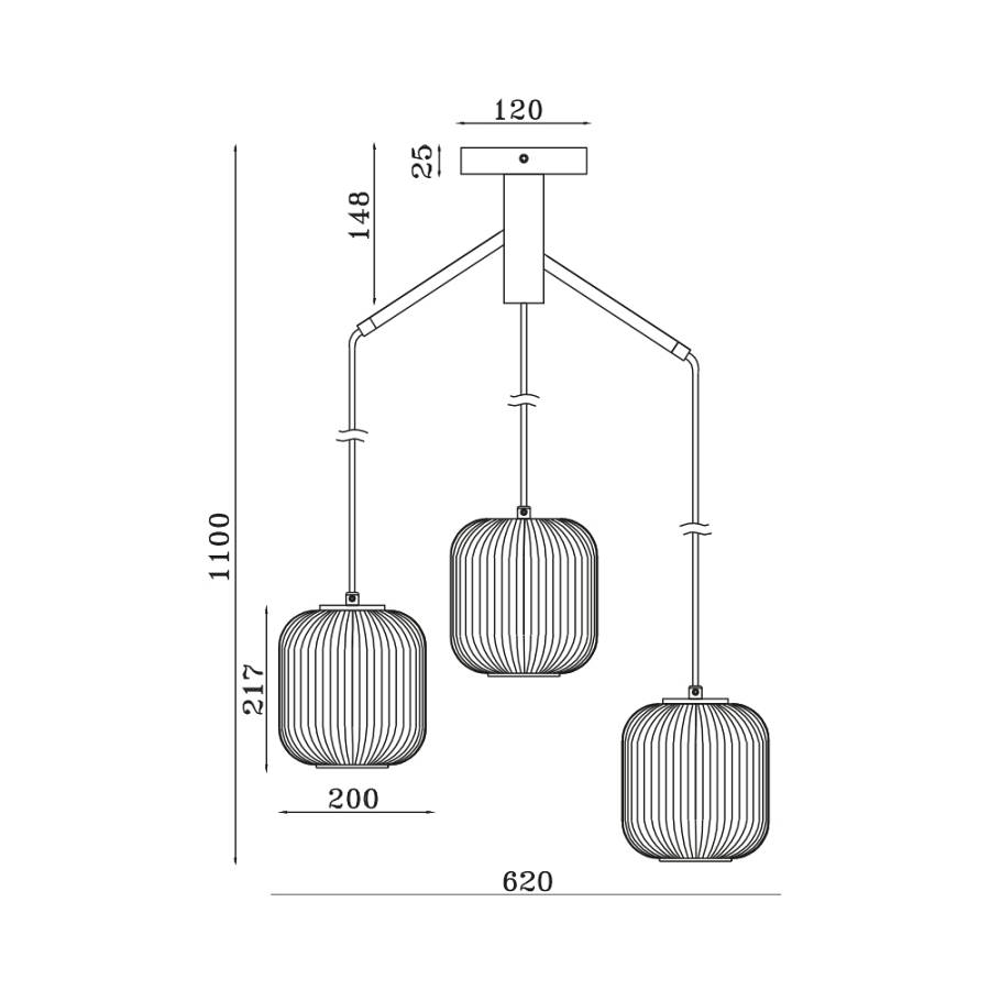 Κρεμαστό τρίφωτο 3 x Ε27