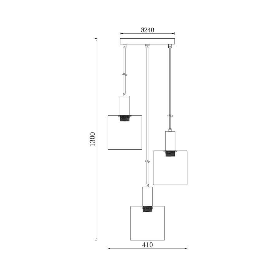 Κρεμαστό φωτιστικό 3 x E27 μαύρο