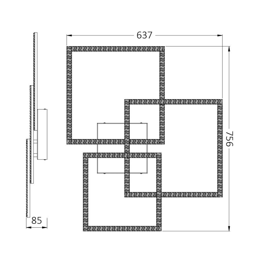 Οροφής led Crystal 80w 8800lm CCT με Control