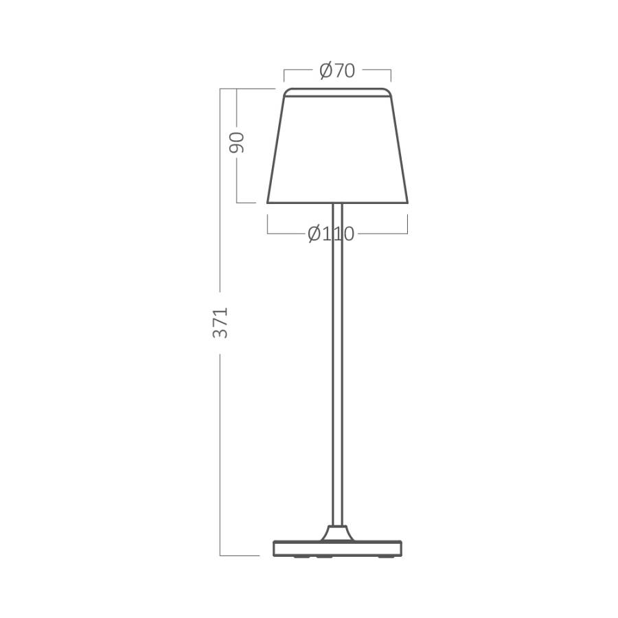 Επαναφορτιζόμενο πορτατίφ Tower dimmable 3w 3000k