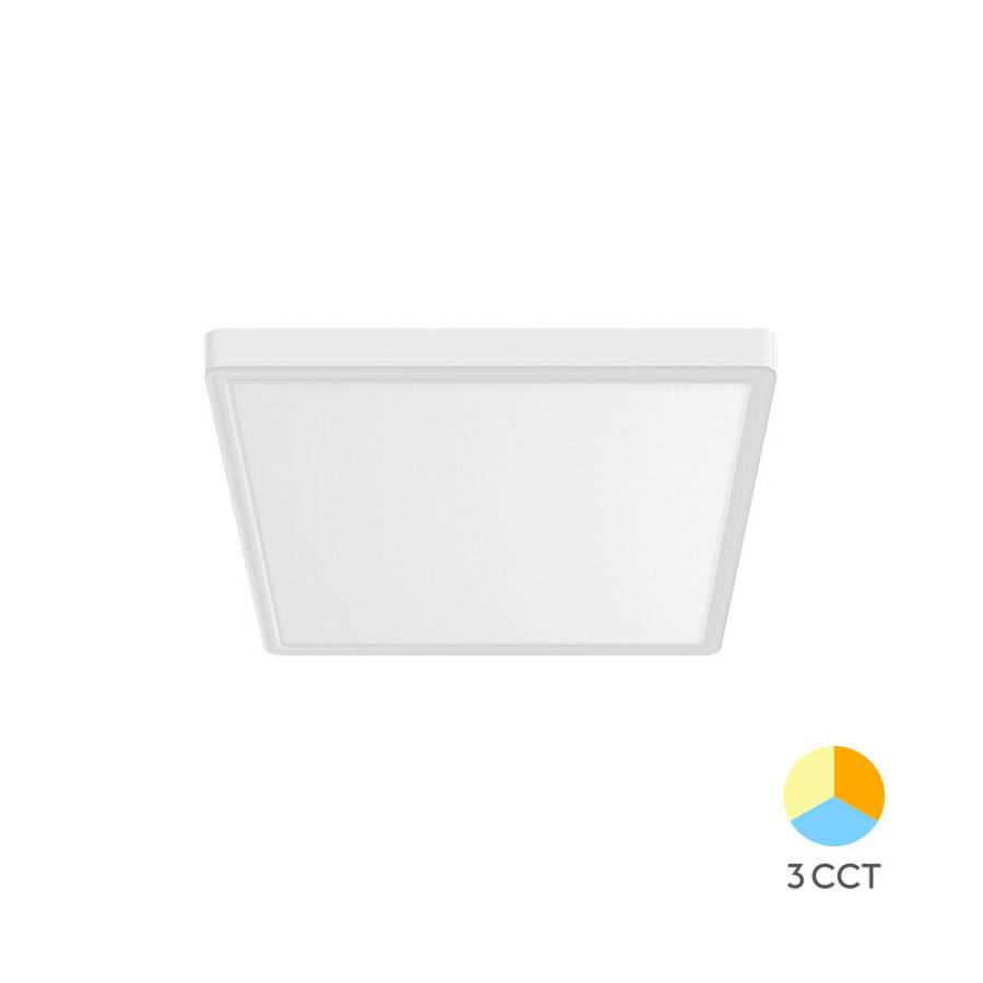 Πλαφονιέρα Jade slim 20W CCT Λευκή 23x23