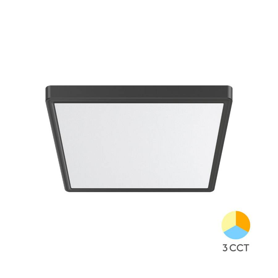 Πλαφονιέρα Jade slim 26W CCT Μαύρο 30x30