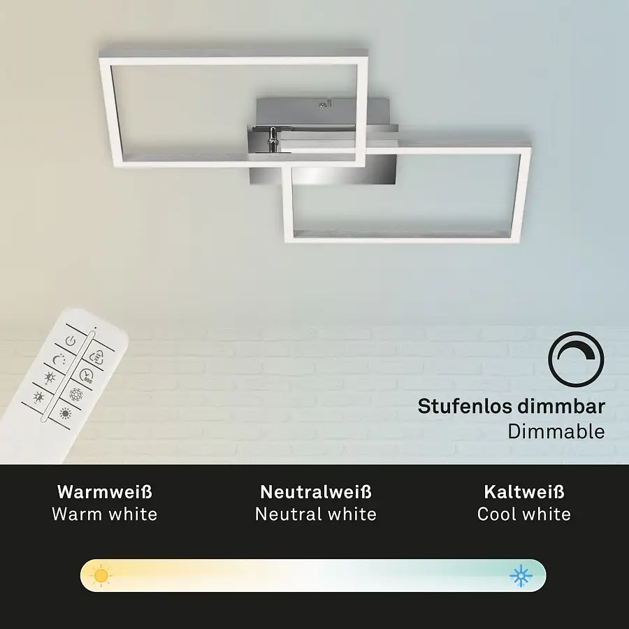 Φωτιστικό led Frame 30w 3300lm CCT χρώμιο/χρώμιο σατινέ