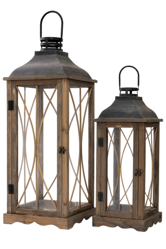 ΞΥΛΙΝΑ ΦΑΝΑΡΙΑ ΟΘΟΓΩΝΙΑ ΓΚΡΙ 28Χ28Χ73ΕΚ ΚΑΙ 21Χ21Χ52,5ΕΚ