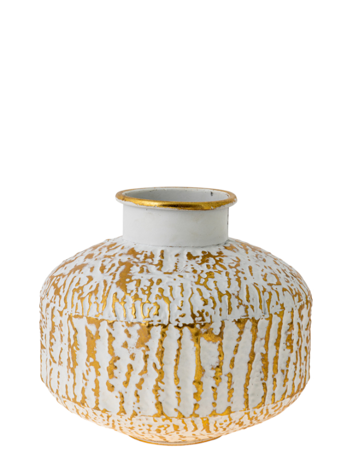 ΔΙΑΚΟΣΜΗΤΙΚΟ ΜΕΤΑΛΛΙΚΟ ΒΑΖΟ ΧΡΥΣΟ ΑΣΠΡΟ.ΜΕΓΕΘΟΣ 28Χ28Χ24,5ΕΚ